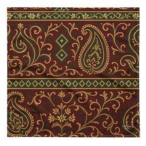 Maroon Paisley Print Bandana - Recycled Performance - Dipaliz - Bandanas & Headties