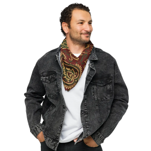 Maroon Paisley Print Bandana - Recycled Performance - Dipaliz - Bandanas & Headties