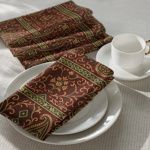 Paisley Pattern Cloth Napkin Set - Rich Maroon Elegance - Dipaliz - Napkins
