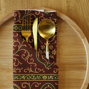 Elegant Paisley Cloth Napkin Set - Rich Maroon - Dipaliz - Napkins