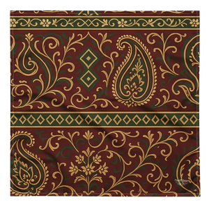 Maroon Paisley Print Bandana Bold All-over Design Dipaliz - Bandanas & Headties