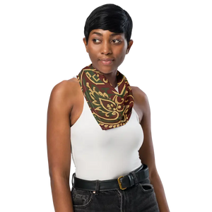 Maroon Paisley Print Bandana Bold All-over Design Dipaliz - l - Bandanas & Headties