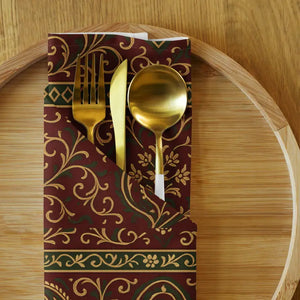 Paisley Pattern Cloth Napkin Set Rich Maroon Elegant Dining - Dipaliz - Napkins