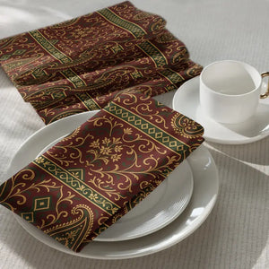 Paisley Pattern Cloth Napkin Set Rich Maroon Elegant Dining - Dipaliz - Napkins