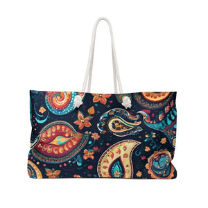 Paisley Pattern Weekender Bag Beach Tote for Women - Dipaliz - 24’’ × 13’’ - Bags