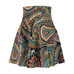 Vibrant Paisley Patterned Skater Skirt - Dipaliz - Skirts - l