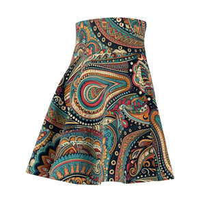 Vibrant Paisley Patterned Skater Skirt - Dipaliz - Skirts - l