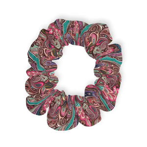 Paisley Pink Scrunchie Hair Accessories - Vibrant Blue Style - Dipaliz - 4’’ × - Ponytail Holders