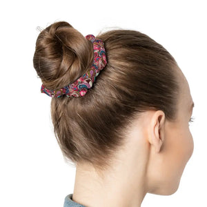 Paisley Pink Scrunchie Hair Accessories - Vibrant Blue Style - Dipaliz - 4’’ × - Ponytail Holders