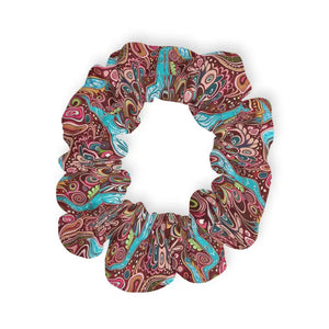 Stylish Hair Accessories Paisley Pink Scrunchie by Dipaliz - 4’’ × - Ponytail Holders