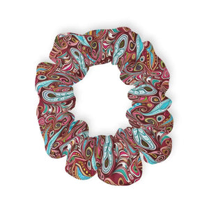 Stylish Hair Accessories Paisley Pink Scrunchie by Dipaliz - 4’’ × - Ponytail Holders