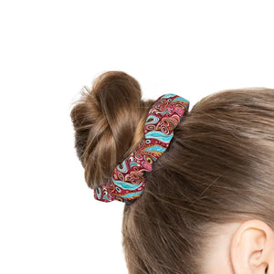 Stylish Hair Accessories Paisley Pink Scrunchie by Dipaliz - 4’’ × - Ponytail Holders