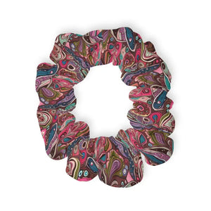 Paisley Pink Scrunchie Hair Accessories - Vibrant Blue Style - Dipaliz - 4’’ × - Ponytail Holders
