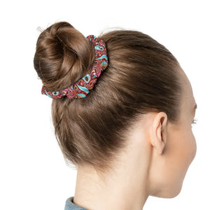 Stylish Hair Accessories Paisley Pink Scrunchie by Dipaliz - 4’’ × - Ponytail Holders