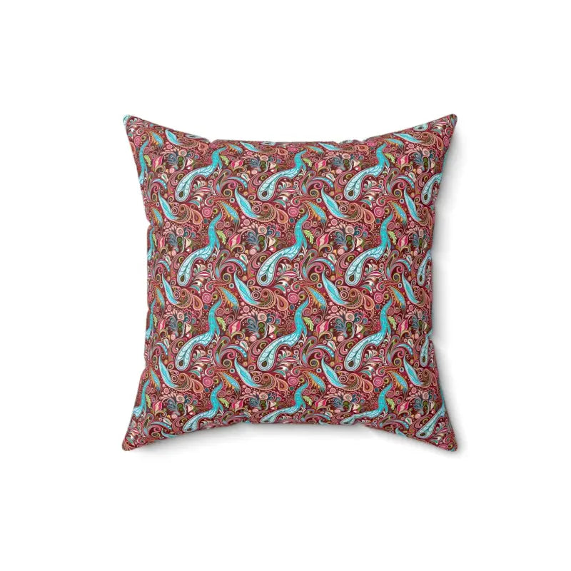 Transform your Space: Paisley Pink Spun Polyester Square Pillow - 16’’ × Home Decor