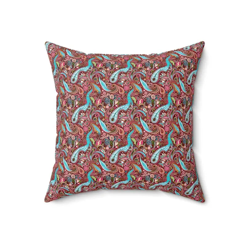 Transform your Space: Paisley Pink Spun Polyester Square Pillow - 18’’ × Home Decor