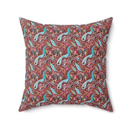 Transform your Space: Paisley Pink Spun Polyester Square Pillow - 20’’ × Home Decor