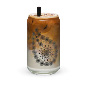 Paisley Print can Glass - 16 Oz Tumbler with Wooden Lid - Dipaliz - Tumblers