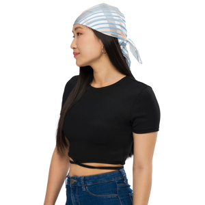 Bold Print Bandana - Eco Friendly Blue Stripes - Dipaliz - Bandanas & Headties