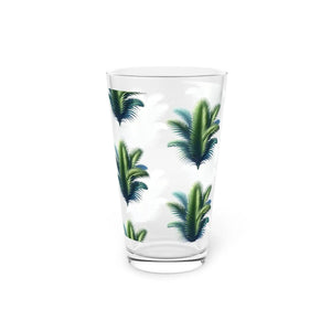 Tropical Palm Fronds Pint Glass - 16oz Summer Glassware - Dipaliz - Tumblers
