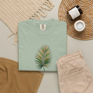 Relaxed Palm Leaf Tee - Minimal Botanical Cotton - Dipaliz - T-shirts