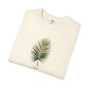 Relaxed Palm Leaf Tee - Minimal Botanical Cotton - Dipaliz - T-shirts