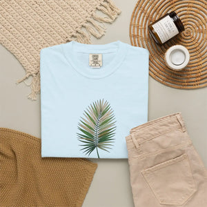 Relaxed Palm Leaf Tee - Minimal Botanical Cotton - Dipaliz - T-shirts