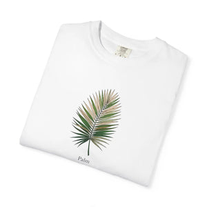 Relaxed Palm Leaf Tee - Minimal Botanical Cotton - Dipaliz - T-shirts