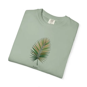 Relaxed Palm Leaf Tee - Minimal Botanical Cotton - Dipaliz - T-shirts