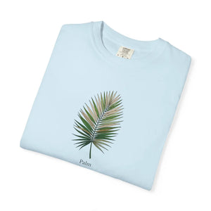 Relaxed Palm Leaf Tee - Minimal Botanical Cotton - Dipaliz - T-shirts