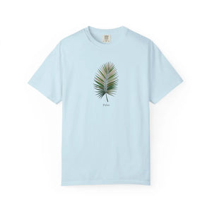 Relaxed Palm Leaf Tee - Minimal Botanical Cotton - Dipaliz - T-shirts