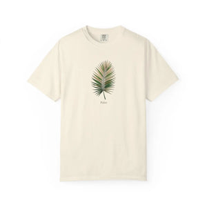 Relaxed Palm Leaf Tee - Minimal Botanical Cotton - Dipaliz - T-shirts