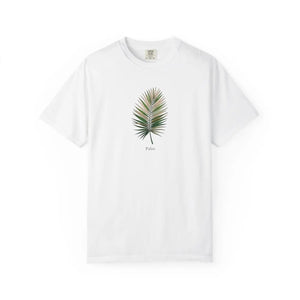 Relaxed Palm Leaf Tee - Minimal Botanical Cotton - Dipaliz - T-shirts