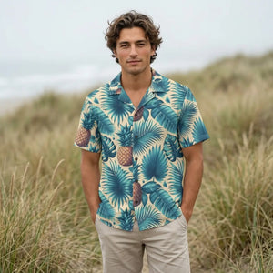 Vibrant Tropical Hawaiian Camp Shirt - Linen Style - Dipaliz - Shirts