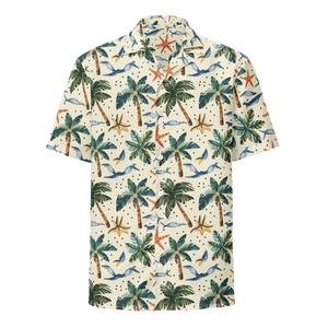 Tropical Unisex Button Shirt - Palm Trees Beach Vibes - Dipaliz - Shirts