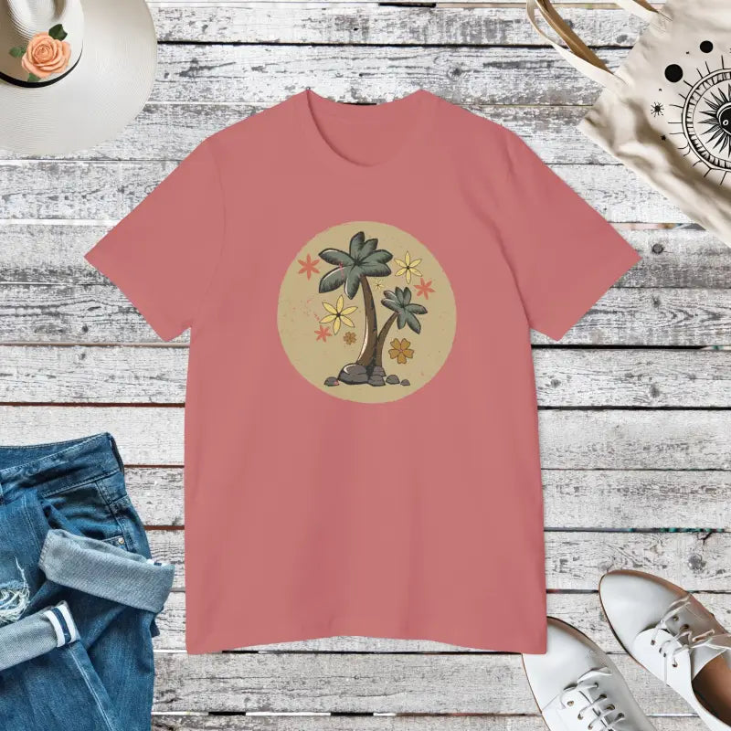 Unisex Deluxe Palm Tree Tee - Feel the Vacation Vibe! - Mauve / Xs T-shirt