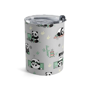 Panda Pattern 10oz Tumbler, Personalized Nyla Travel Cup - Tumblers