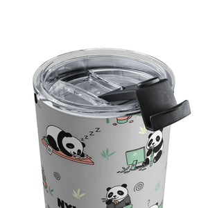 Panda Pattern 10oz Tumbler, Personalized Nyla Travel Cup - Tumblers