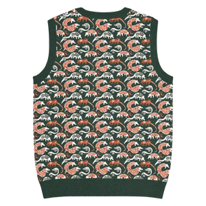 Pangolin Pattern Knit V-neck Vest - Lightweight Retro Style - Dipaliz - Vests