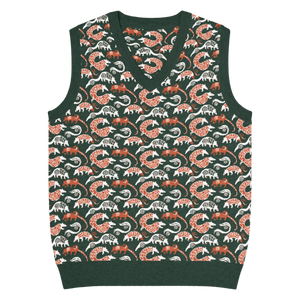 Lightweight Pangolin Pattern Knit V-neck Vest - Dipaliz - Vests - 3xs