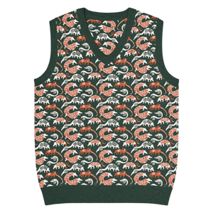 Lightweight Pangolin Pattern Knit V-neck Vest - Dipaliz - Vests - 3xs