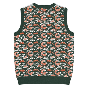 Lightweight Pangolin Pattern Knit V-neck Vest - Dipaliz - Vests - 3xs