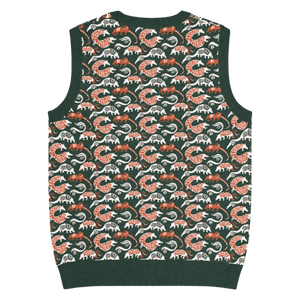 Lightweight Pangolin Pattern Knit V-neck Vest - Dipaliz - Vests - 3xs