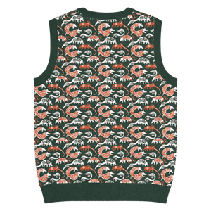 Lightweight Pangolin Pattern Knit V-neck Vest - Dipaliz - Vests - 3xs