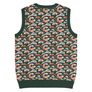 Lightweight Pangolin Pattern Knit V-neck Vest - Dipaliz - Vests - 3xs