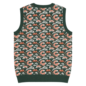Lightweight Pangolin Pattern Knit V-neck Vest - Dipaliz - Vests - 3xs