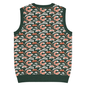 Lightweight Pangolin Pattern Knit V-neck Vest - Dipaliz - Vests - 3xs