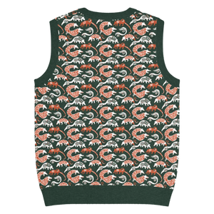 Lightweight Pangolin Pattern Knit V-neck Vest - Dipaliz - Vests - 3xs