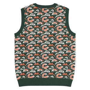 Lightweight Pangolin Pattern Knit V-neck Vest - Dipaliz - Vests - 3xs
