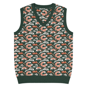 Lightweight Pangolin Pattern Knit V-neck Vest - Dipaliz - Vests - 3xs